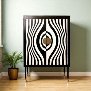 Bar Cabinet Bone Inlay