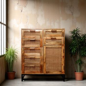 Fine Rattan Wooden Chest