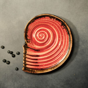 Red Seashell Ceramic Platter