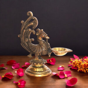 Peacock with Pooja Diya